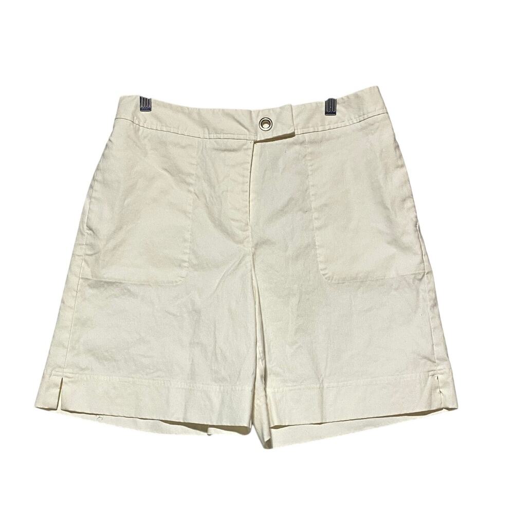LizGolf Shorts Women's Size 10 White Linen and Cotton Blend